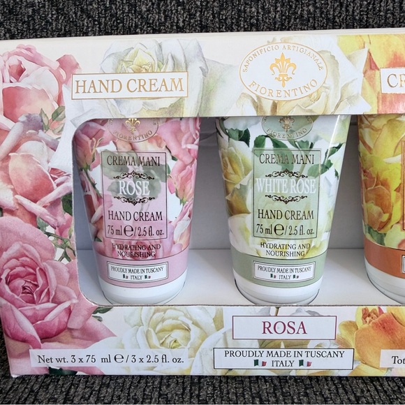 Rosa Hand Cream Set - Rose, White Rose, Yellow Rose -NWT - Picture 2 of 5